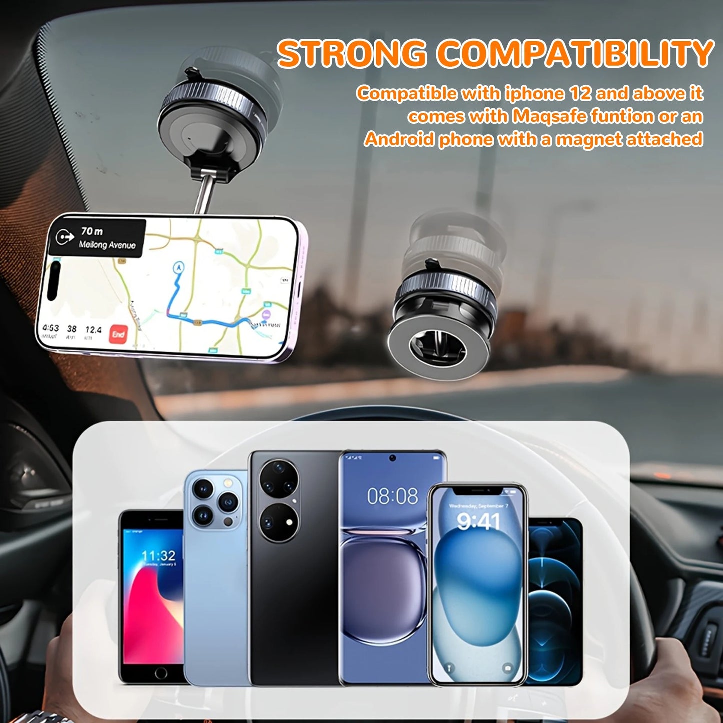 Car Vacuum Magnetic Phone Holder