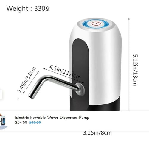 Electric Portable Water Dispenser Pump