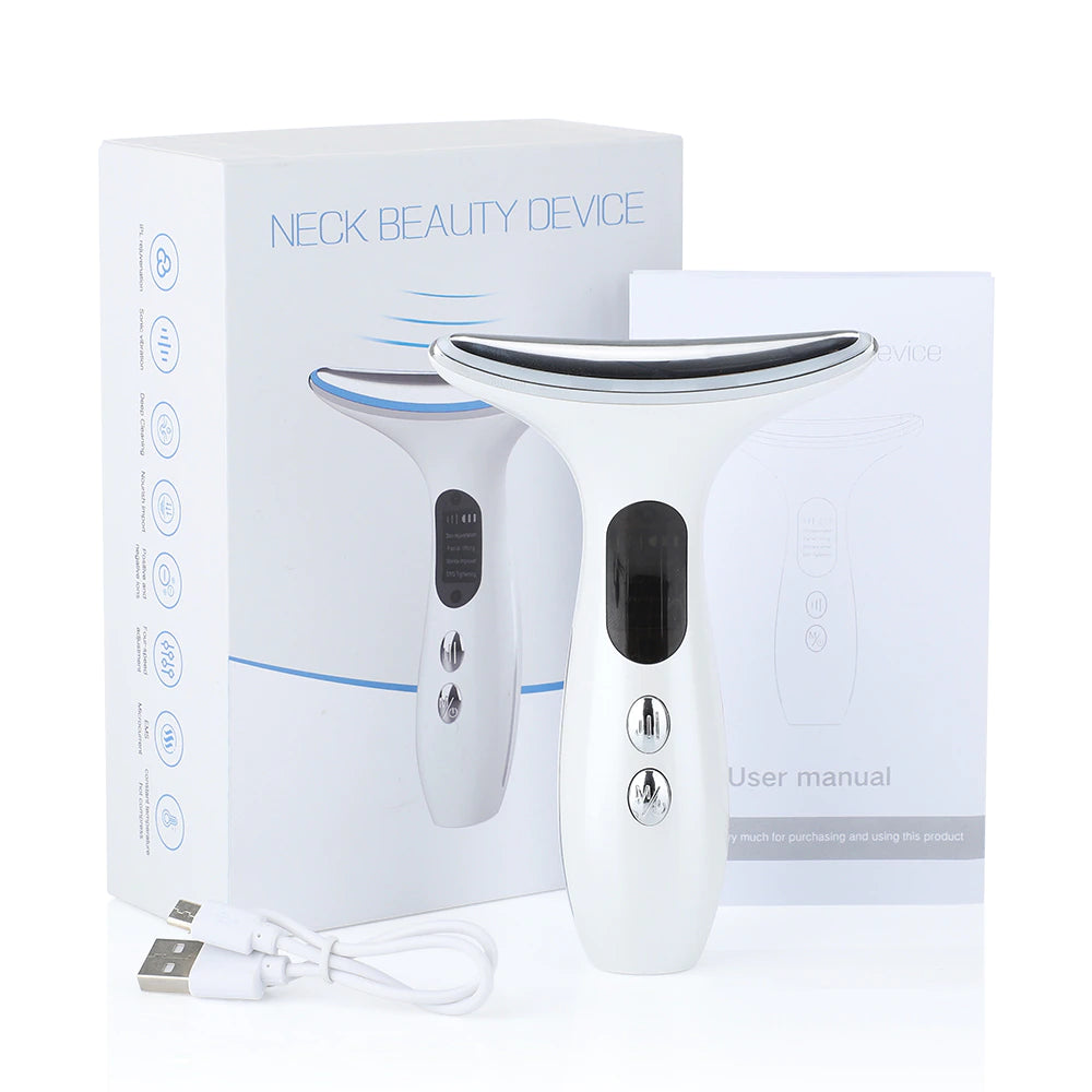 Neck Face Massagers anti Wrinkle Lifting 3 Colors Led Photon Therapy Skin Tighten Reduce Double Chin Beauty Device Skin Care