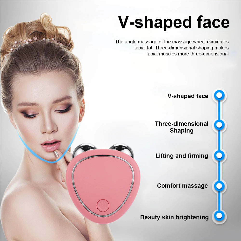 EMS Facial Massager Microcurrent Face Lifting Machine Roller Skin Tightening Rejuvenation Beauty Charging Facial anti Wrinkle