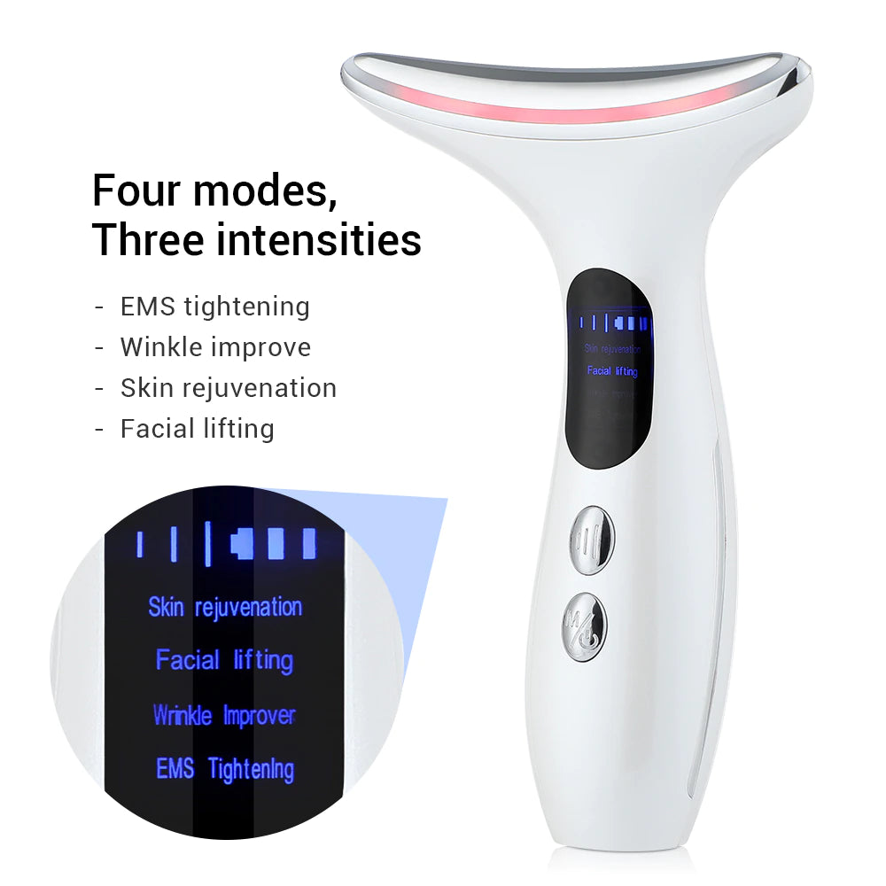 Neck Face Massagers anti Wrinkle Lifting 3 Colors Led Photon Therapy Skin Tighten Reduce Double Chin Beauty Device Skin Care