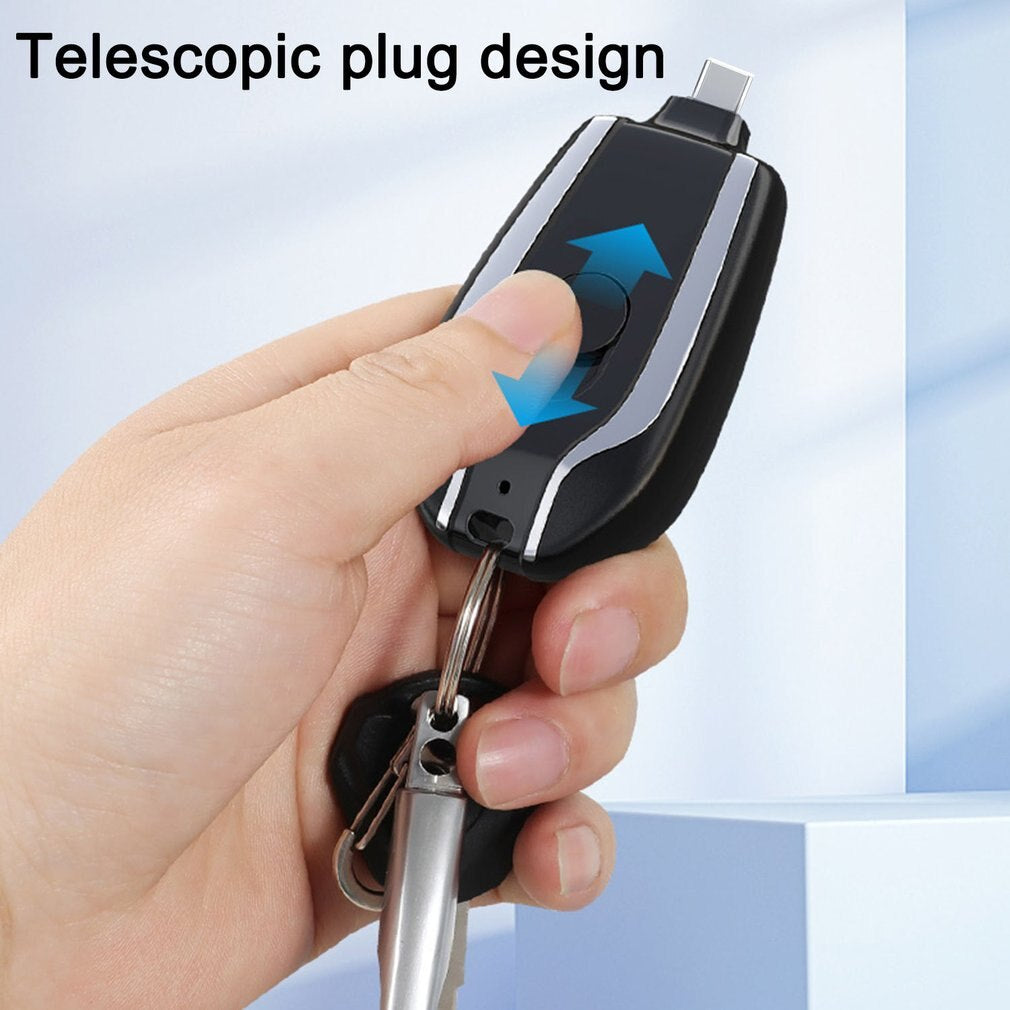 Keychain Mini Power Bank Portable Power Bank Mini Powerbank for Iphone Android TYPE-C Emergency Power 1500Mah Dropshipping