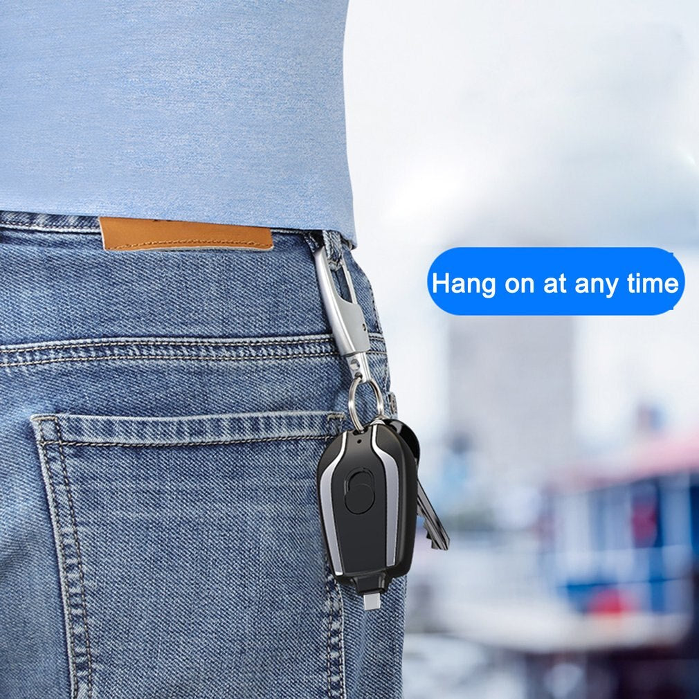 Keychain Mini Power Bank Portable Power Bank Mini Powerbank for Iphone Android TYPE-C Emergency Power 1500Mah Dropshipping