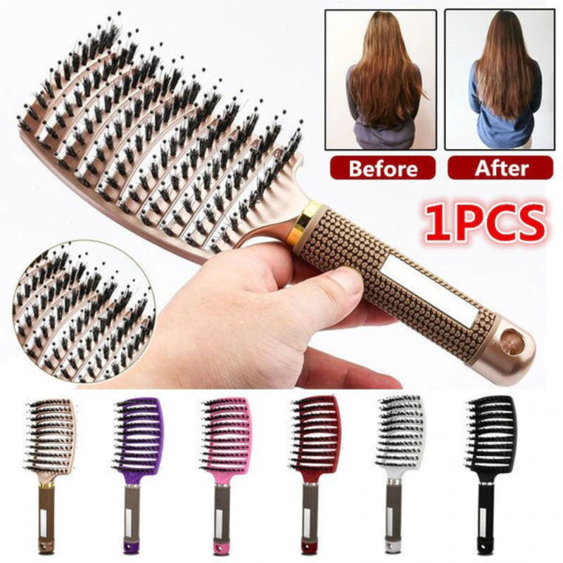 Hair Brush Scalp Massage Comb Hairbrush Bristle Nylon Women Wet Curly Detangle Hair Brush for Salon Hairdressing Styling Tools