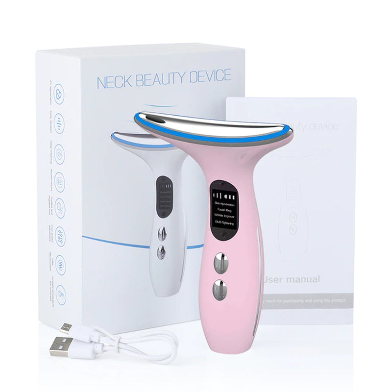 Neck Face Massagers anti Wrinkle Lifting 3 Colors Led Photon Therapy Skin Tighten Reduce Double Chin Beauty Device Skin Care
