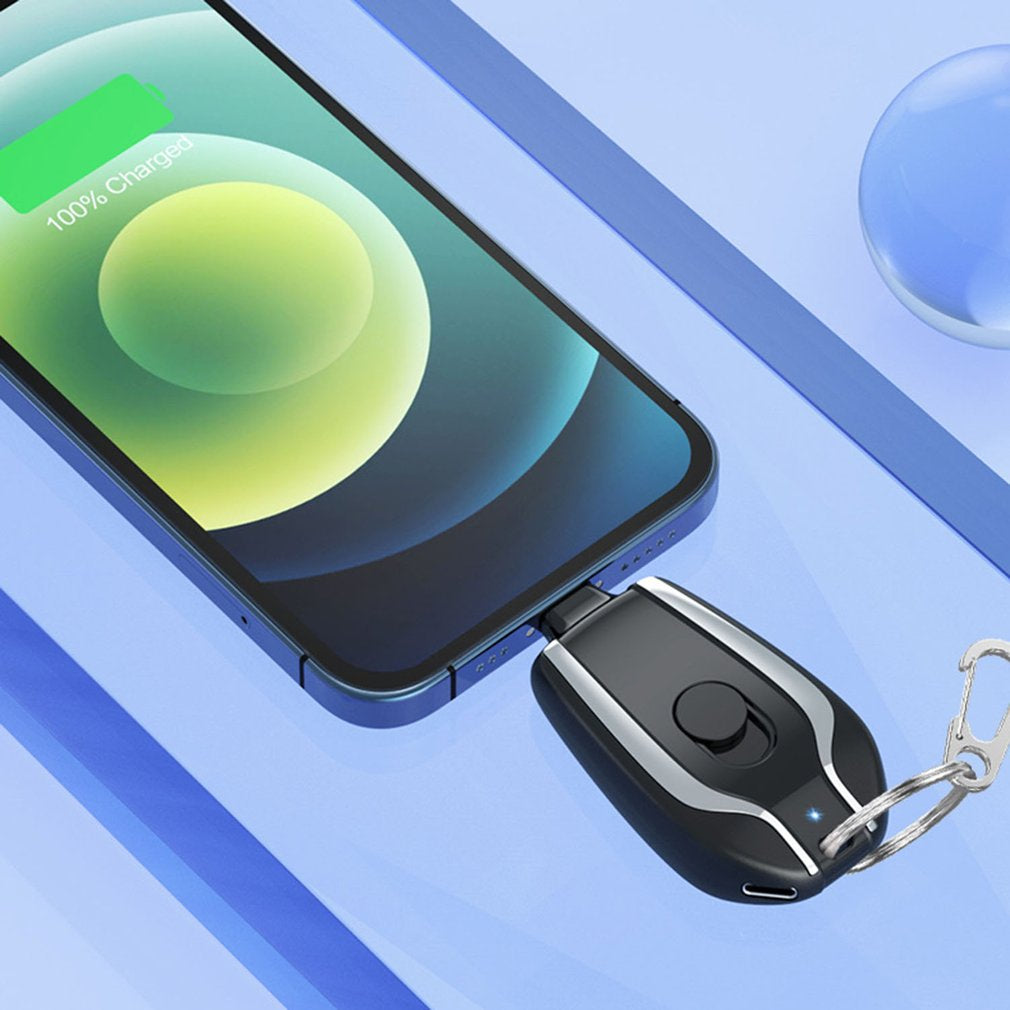 Keychain Mini Power Bank Portable Power Bank Mini Powerbank for Iphone Android TYPE-C Emergency Power 1500Mah Dropshipping