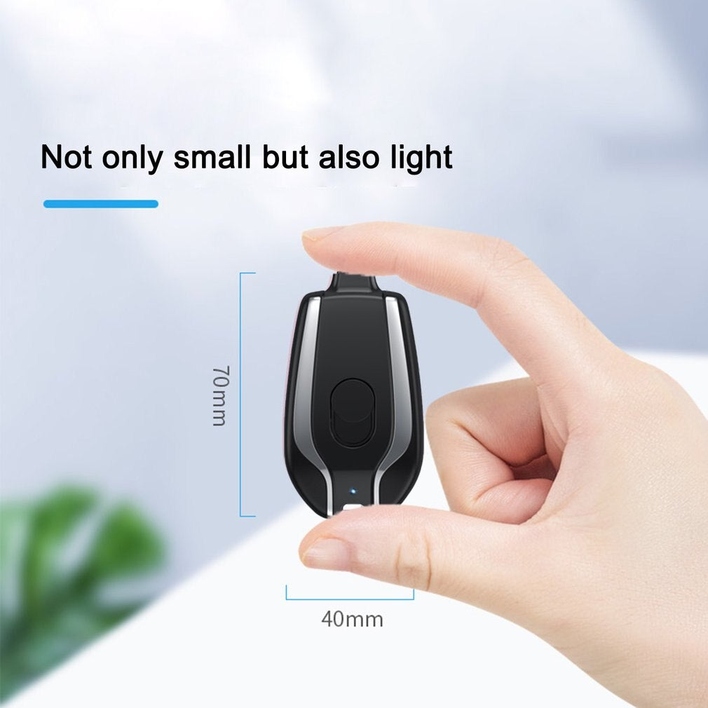 Keychain Mini Power Bank Portable Power Bank Mini Powerbank for Iphone Android TYPE-C Emergency Power 1500Mah Dropshipping