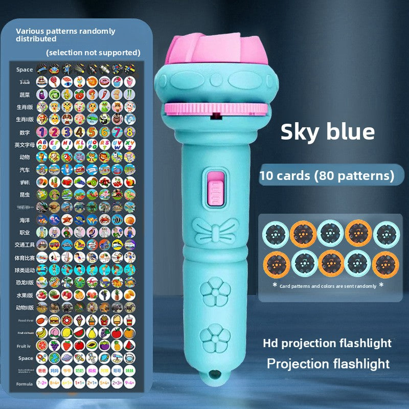 Cartoon Projection Flashlight for Kids Early Education