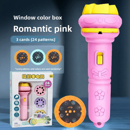 Cartoon Projection Flashlight for Kids Early Education