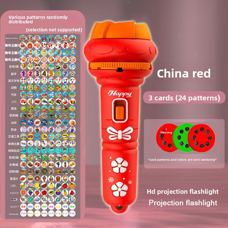 Cartoon Projection Flashlight for Kids Early Education