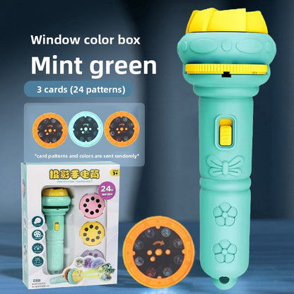 Cartoon Projection Flashlight for Kids Early Education