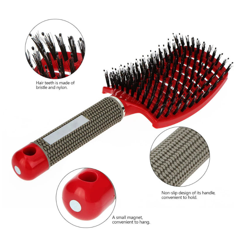 Hair Brush Scalp Massage Comb Hairbrush Bristle Nylon Women Wet Curly Detangle Hair Brush for Salon Hairdressing Styling Tools
