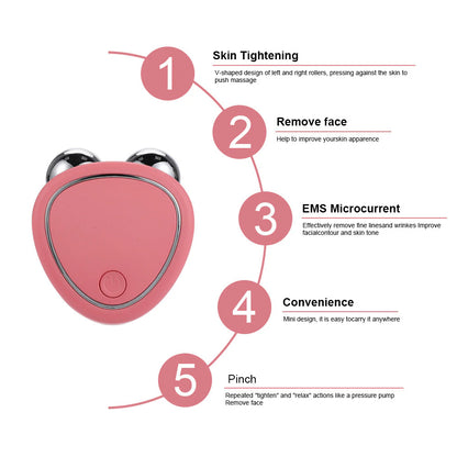 EMS Facial Massager Microcurrent Face Lifting Machine Roller Skin Tightening Rejuvenation Beauty Charging Facial anti Wrinkle